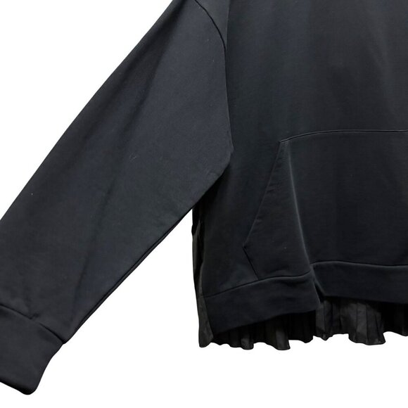 Zara Womens Black Pleated Back Hoodie Sweatshirt With Kangaroo Pocket Size M - Picture 4 of 9